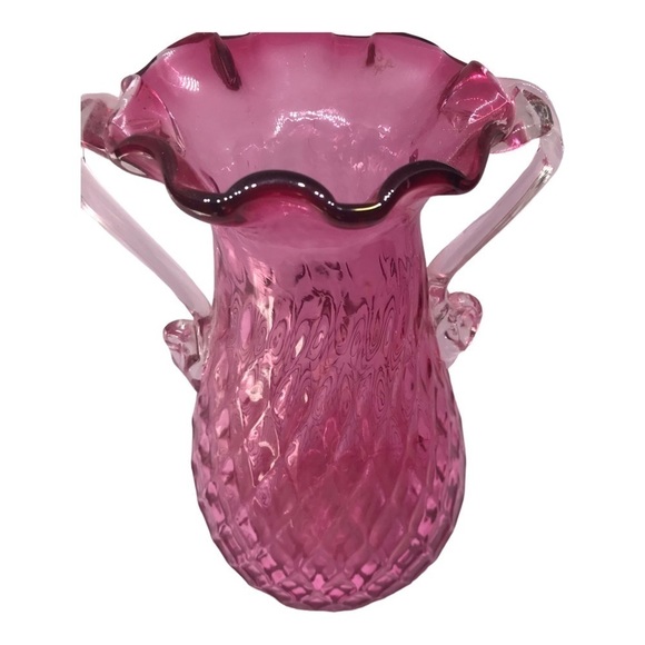 Royal Scot Crystal Cranberry Glass Vase - Picture 5 of 7